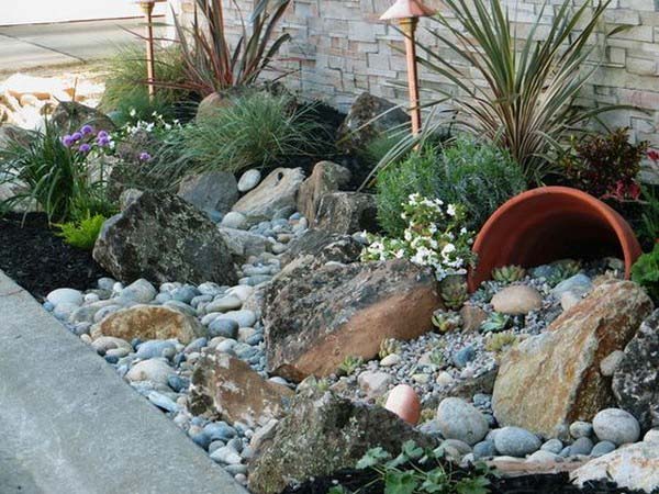 River Rock Idea #smallcorner #rockgarden #decorhomeideas