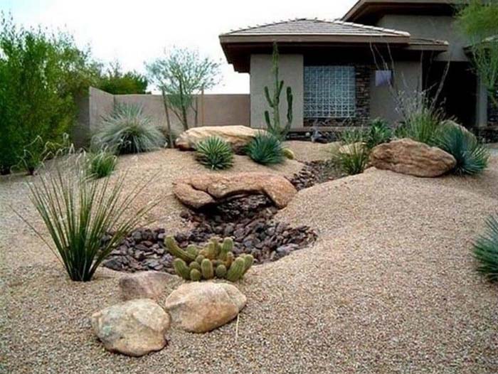 Rocky Waterway #desertlandscaping #inexpensive #decorhomeideas