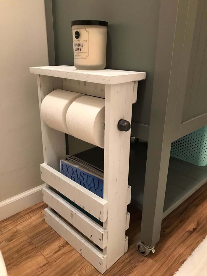 Roll Organizer with Magazine Rack #storageideas #smallbathroom #decorhomeideas