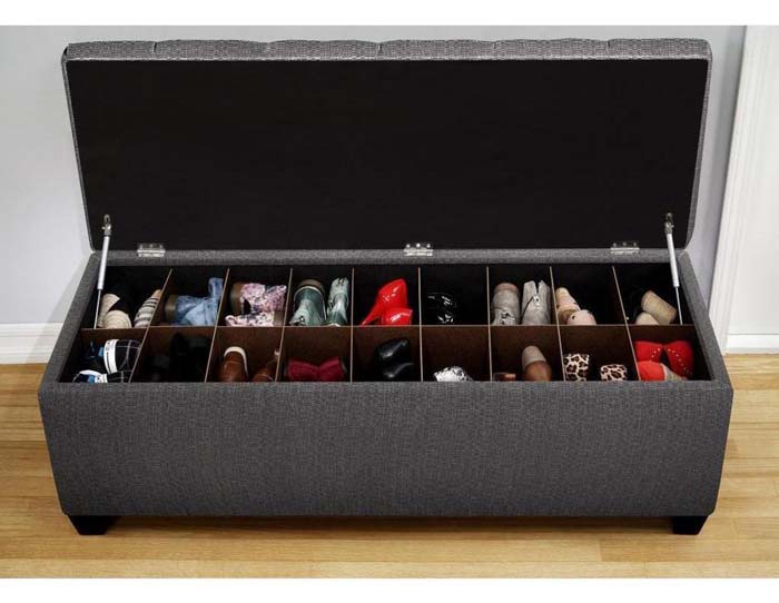 Shoe Storage Ottoman #shoestorage #decorhomeideas