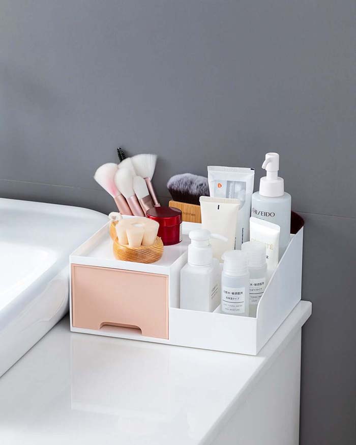 Sink side Cosmetic and Skincare Organizer #storageideas #smallbathroom #decorhomeideas