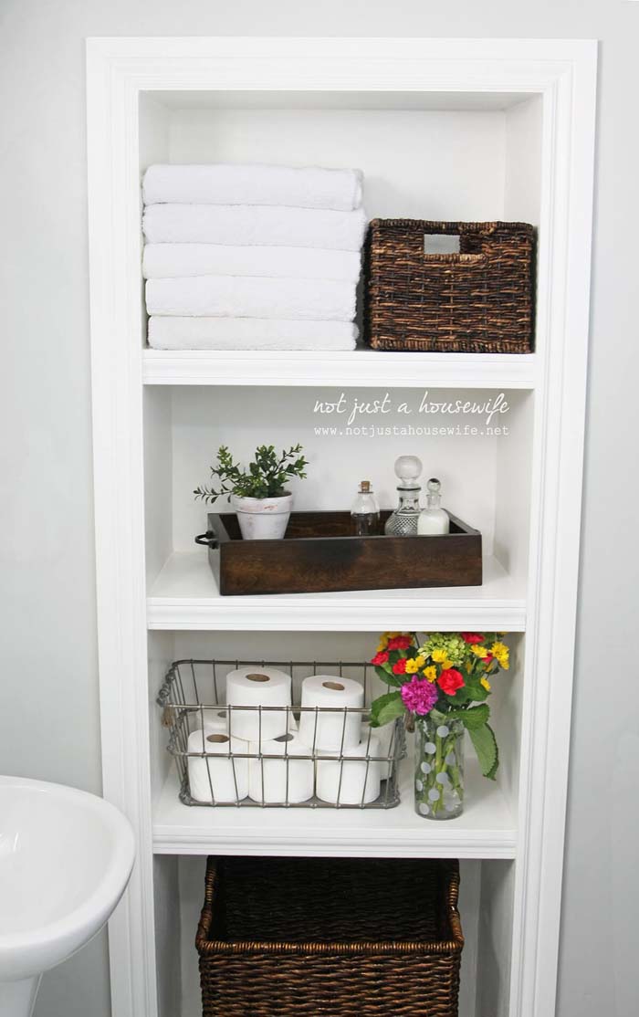 Sleek and Clean and Pristine #storageideas #smallbathroom #decorhomeideas