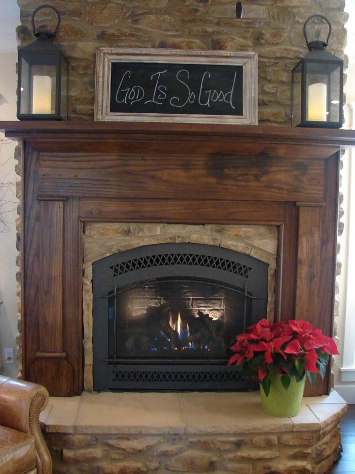 Substantial Wood Creates a Strong Statement #fireplace #design #decorhomeideas