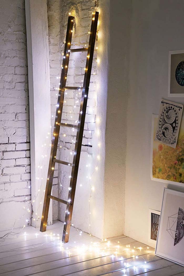 Use Antique Tools to Illuminate a Dark Corner #roomdecorationwithlights #decorhomeideas
