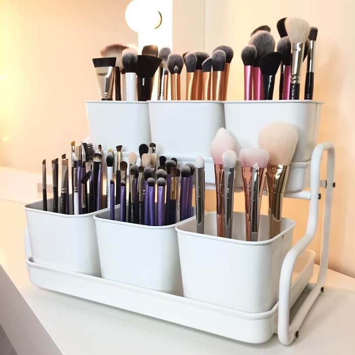 When He Asks, 'How Many Makeup Brushes Do You Need?' #storageideas #smallbathroom #decorhomeideas