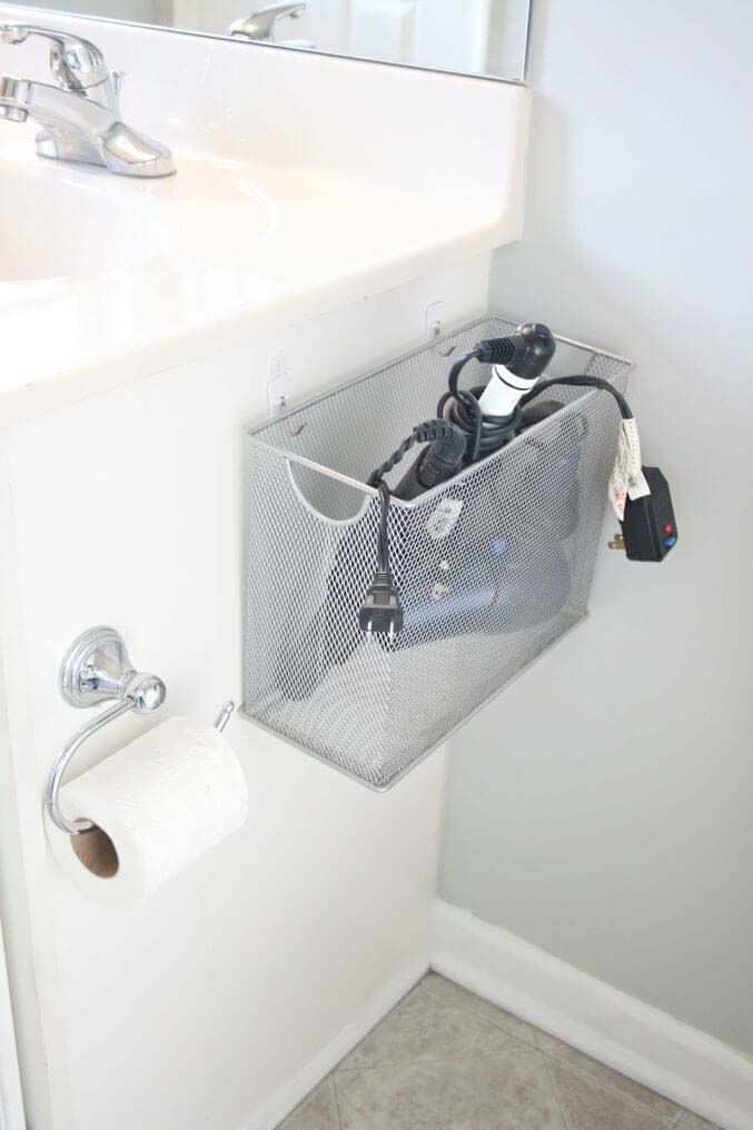 Wire Mesh Basket for Side of Sink #storageideas #smallbathroom #decorhomeideas