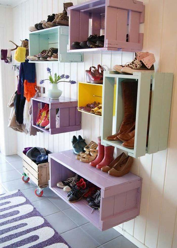 Wooden Cabinet Storage Solution #shoestorage #decorhomeideas