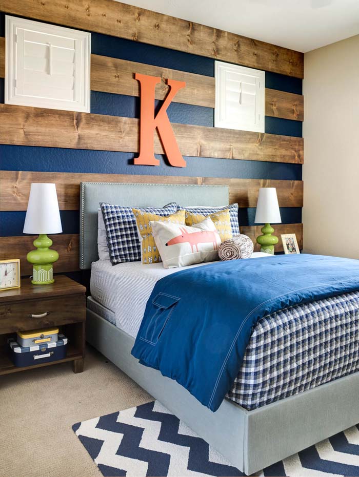 Woodsy Blue Teenage Boy Room Decor Ideas #teenageboyroom #boyroom #decorhomeideas