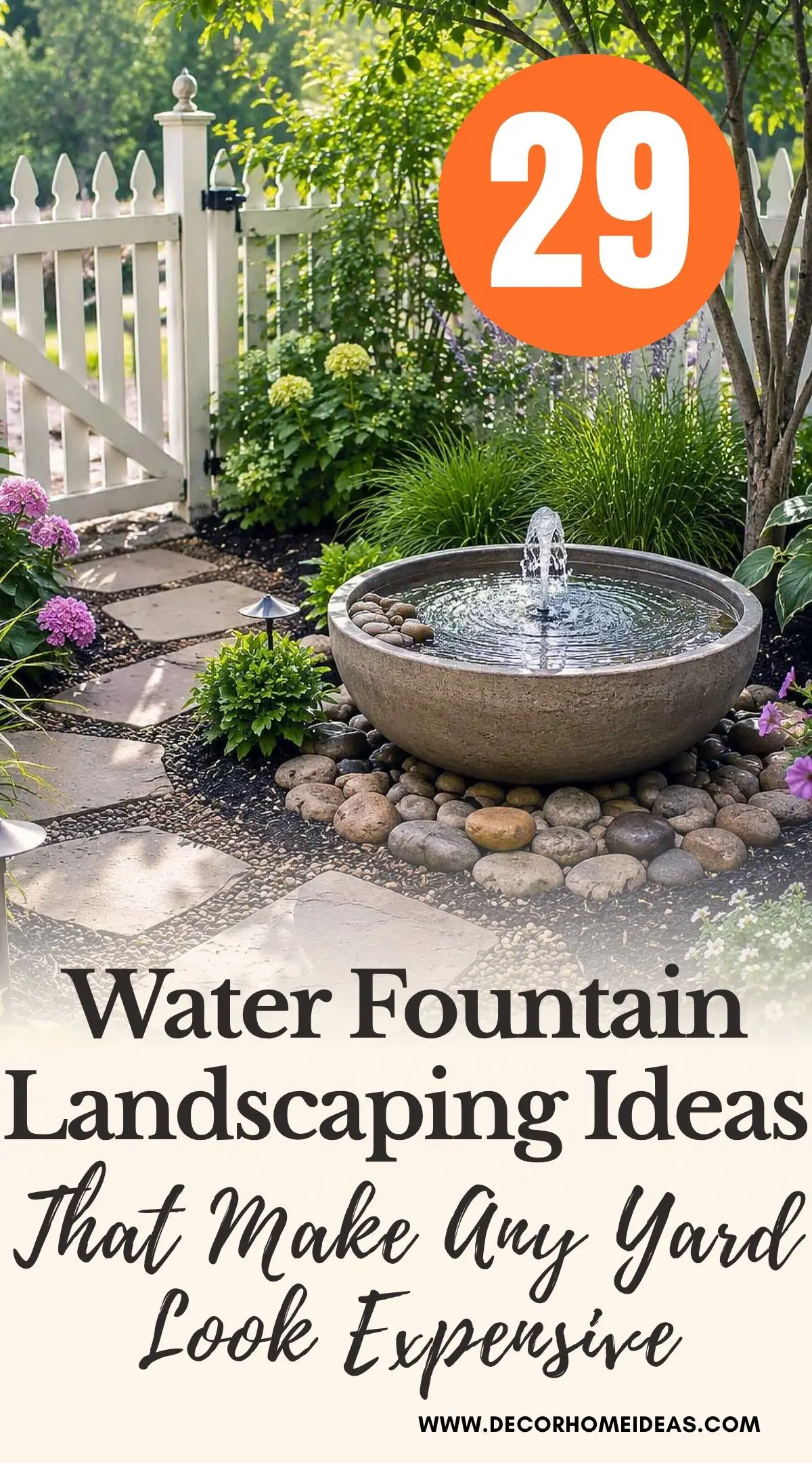Discover 29 stunning water fountain landscaping ideas that instantly elevate curb appeal. From modern garden fountains to elegant backyard water features, these ideas can transform any outdoor space into a luxury retreat.