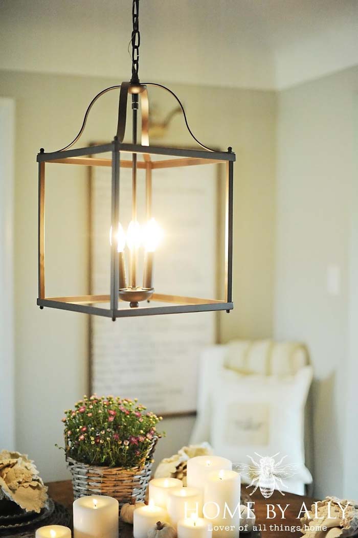 Adorable Copper-hued Birdcage Pendant #farmhouse #lighting #decorhomeideas