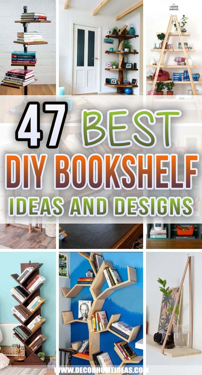 Best DIY Bookshelf Ideas And Designs. Are you in love with books? Take a look at the best DIY bookshelf ideas and designs to turn your home into a reader's paradise. #decorhomeideas