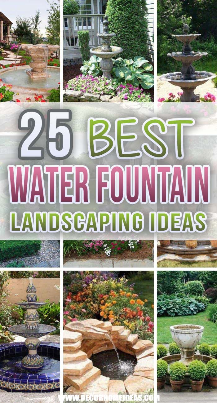 Best Water Fountain Landscaping Ideas. Give your front yard a total makeover with these water fountain landscaping ideas. Get some fresh ideas on how to landscape around a fountain. #decorhomeideas