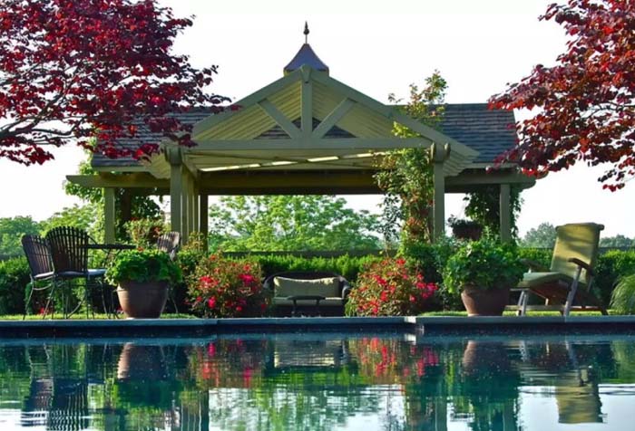 Bring a Poolside Retreat in Your Backyard #coveredpatio #pergola #decorhomeideas