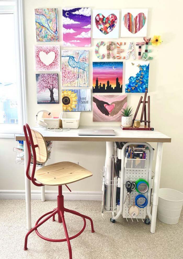 Budget IKEA Craft Table Hack #diy #crafttables #desks #decorhomeideas