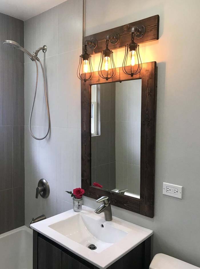 Caged Bathroom Vanity Lighting Fixture Set #farmhouse #lighting #decorhomeideas