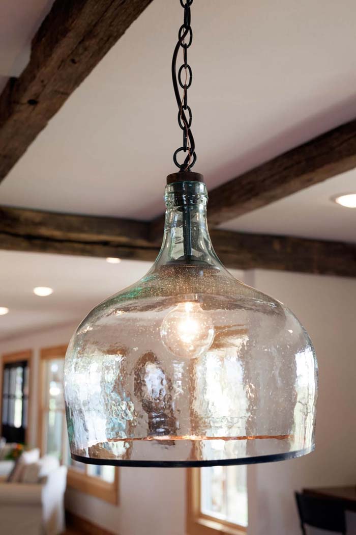 Chain Pendant With Bell-shaped Glass Shade #farmhouse #lighting #decorhomeideas