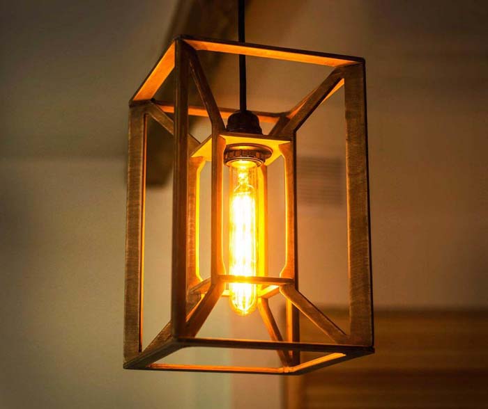 Contemporary Industrial Wooden Ceiling Light #farmhouse #lighting #decorhomeideas