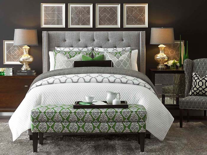 Contemporary Master Bedroom Remodel With Green Touches #greybedroom #decorhomeideas