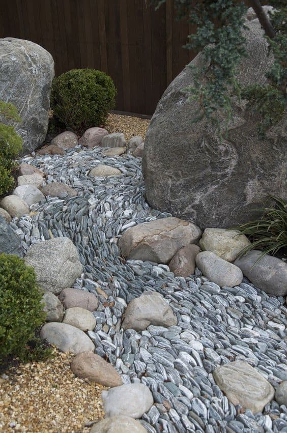 Create Realistic Flowing Water #dryriverbed #drycreek #decorhomeideas