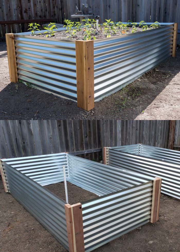 DIY Galvanized Metal Raised Bed #decorhomeideas