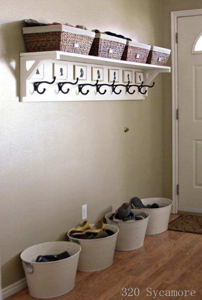 Easy Bins to Match your Decor #entrywayshoestorage #decorhomeideas