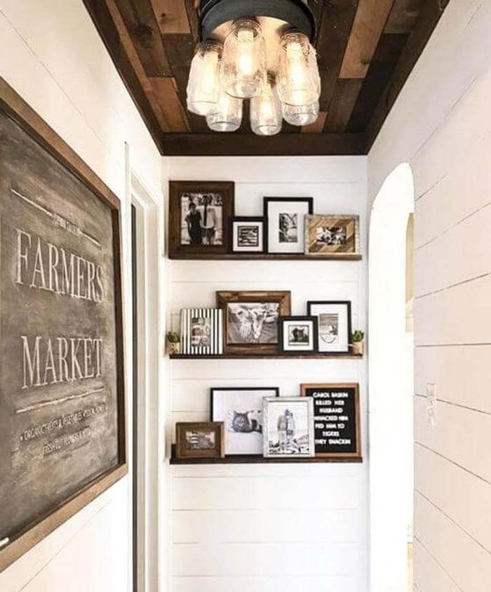 Flush Mounted Mason Jar Ceiling Light #farmhouse #lighting #decorhomeideas