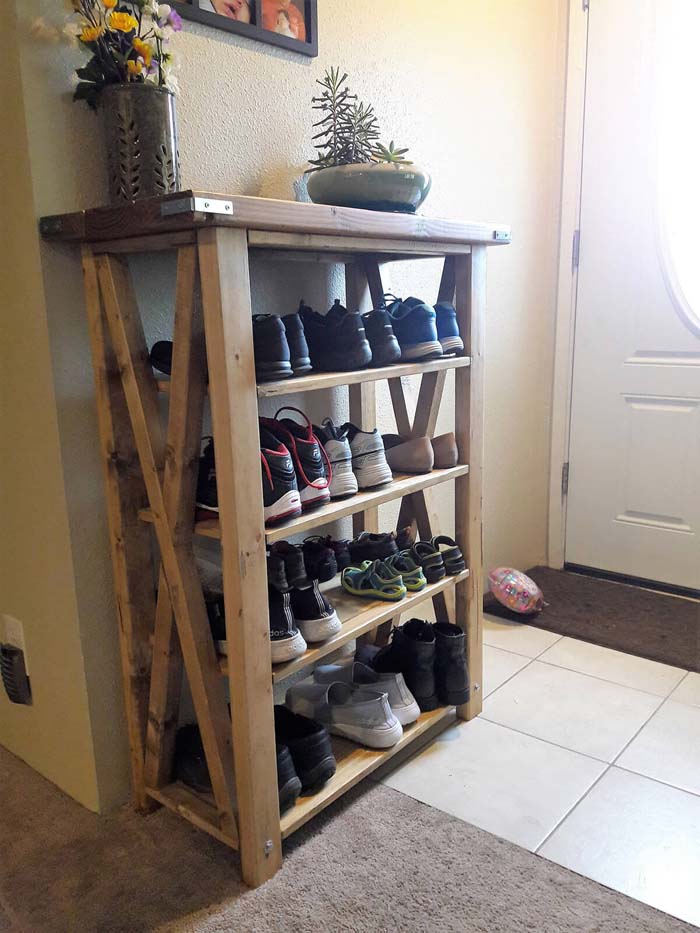 Four-Tiered Sturdy Shoe Shelf #entrywayshoestorage #decorhomeideas