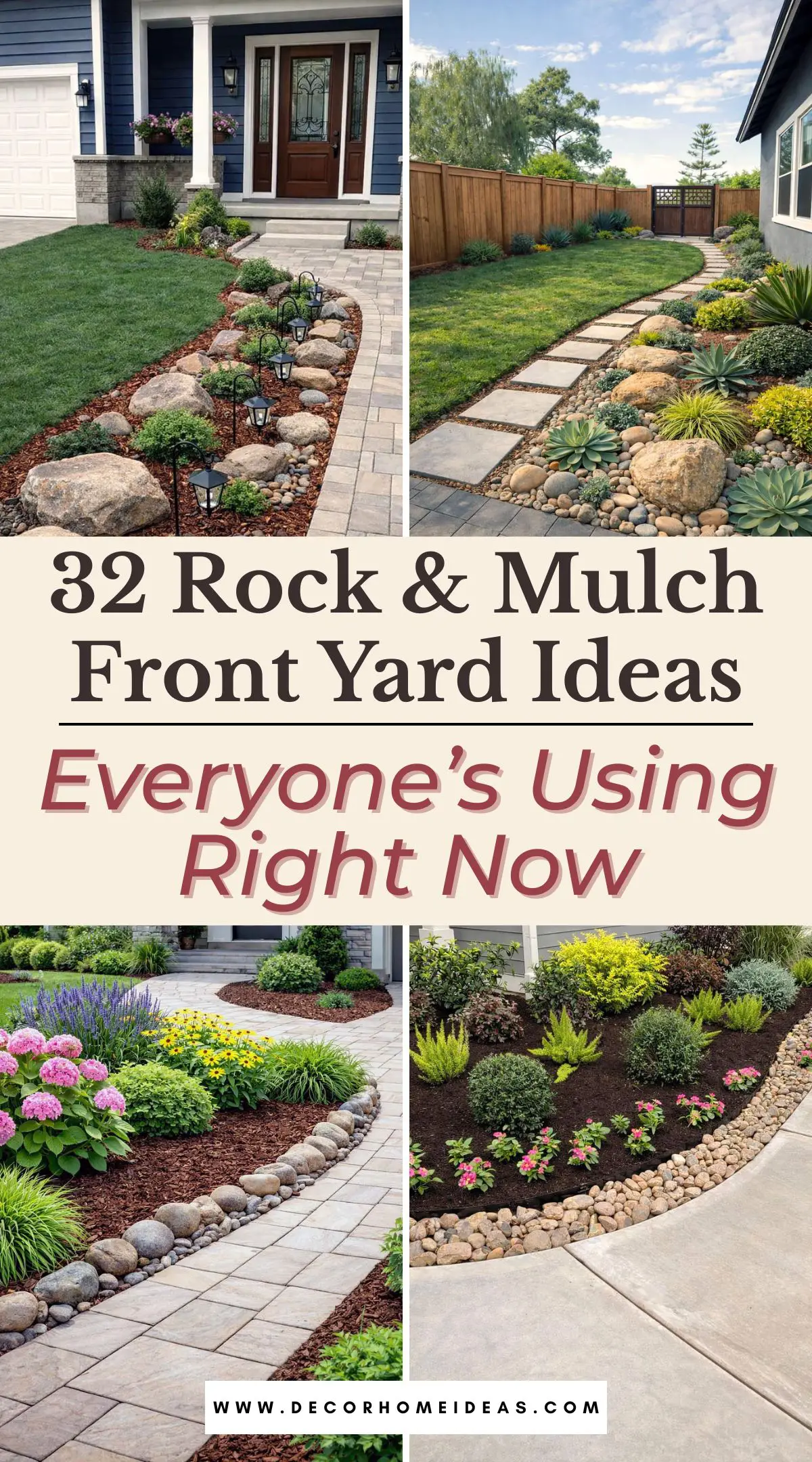These are the rock and mulch layouts homeowners keep choosing—classic, low-maintenance, and visually satisfying.