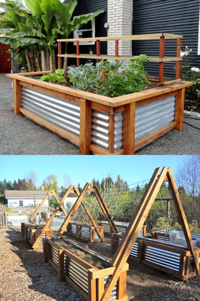 Galvanized Metal Garden Boxes With Trellis #decorhomeideas