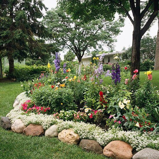 Garden Bed Edging Idea #rocks #garden #decorhomeideas