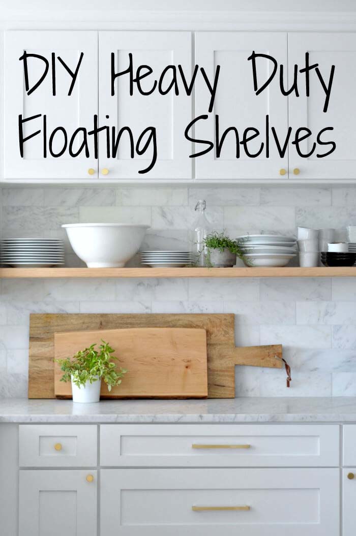 Heavy Duty Culinary Storage for the Kitchen #floatingshelf #organization #decorhomeideas