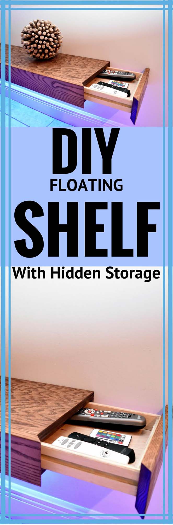 Hide the Remote! Secret Storage Shelves #floatingshelf #organization #decorhomeideas