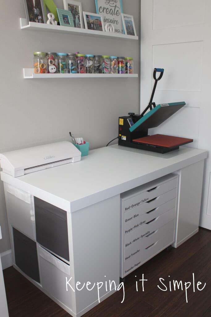 IKEA Alex Storage Crafting Unit #diy #crafttables #desks #decorhomeideas