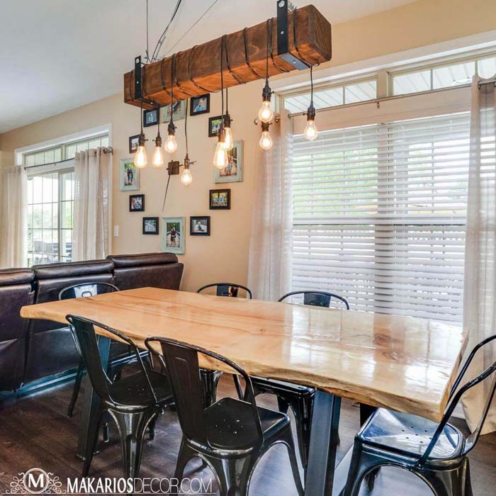 Industrial Farmhouse Wooden Pendant Chandelier #farmhouse #lighting #decorhomeideas