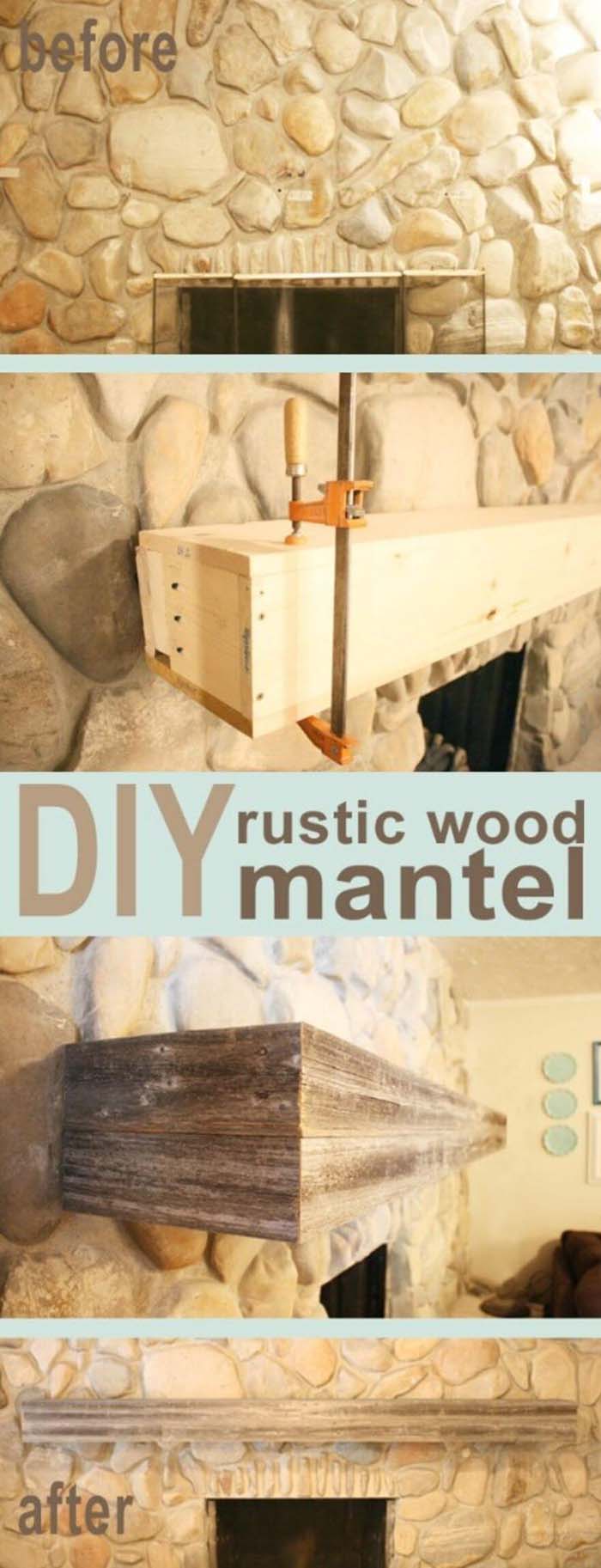 Make a Rustic Style Mantel #floatingshelf #organization #decorhomeideas