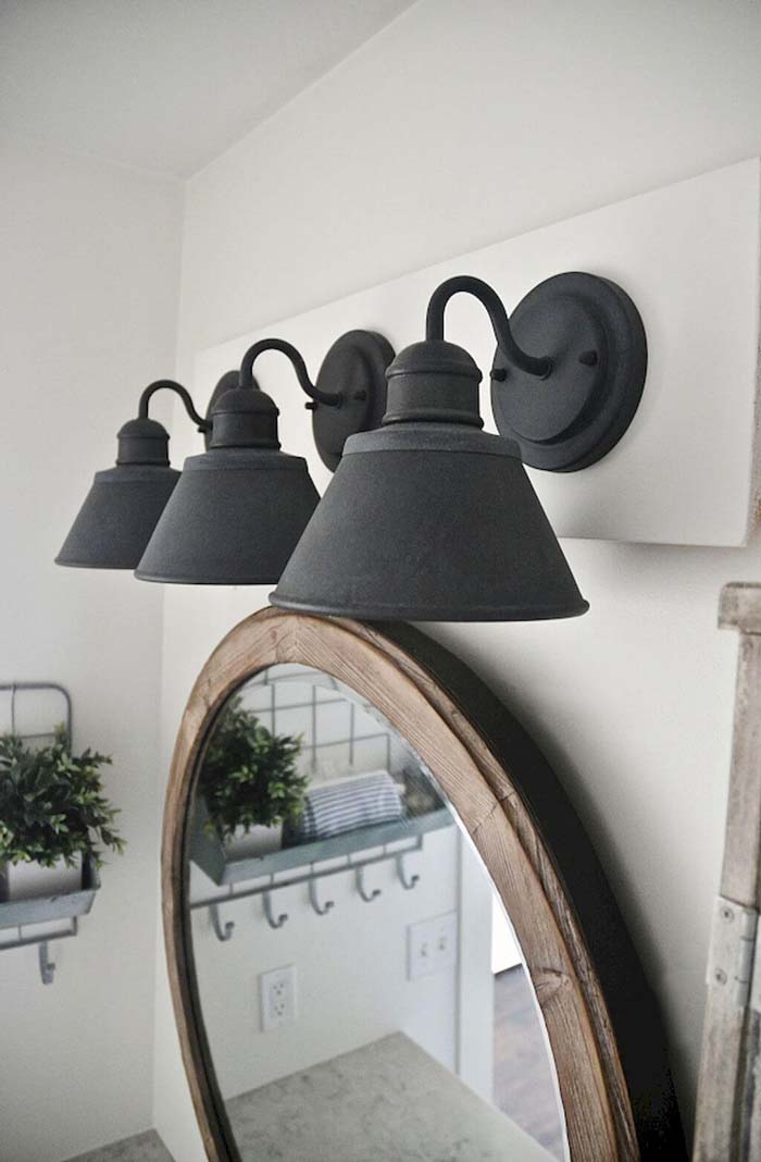 Matte Black Gooseneck Light Post Bathroom Fixture #farmhouse #lighting #decorhomeideas