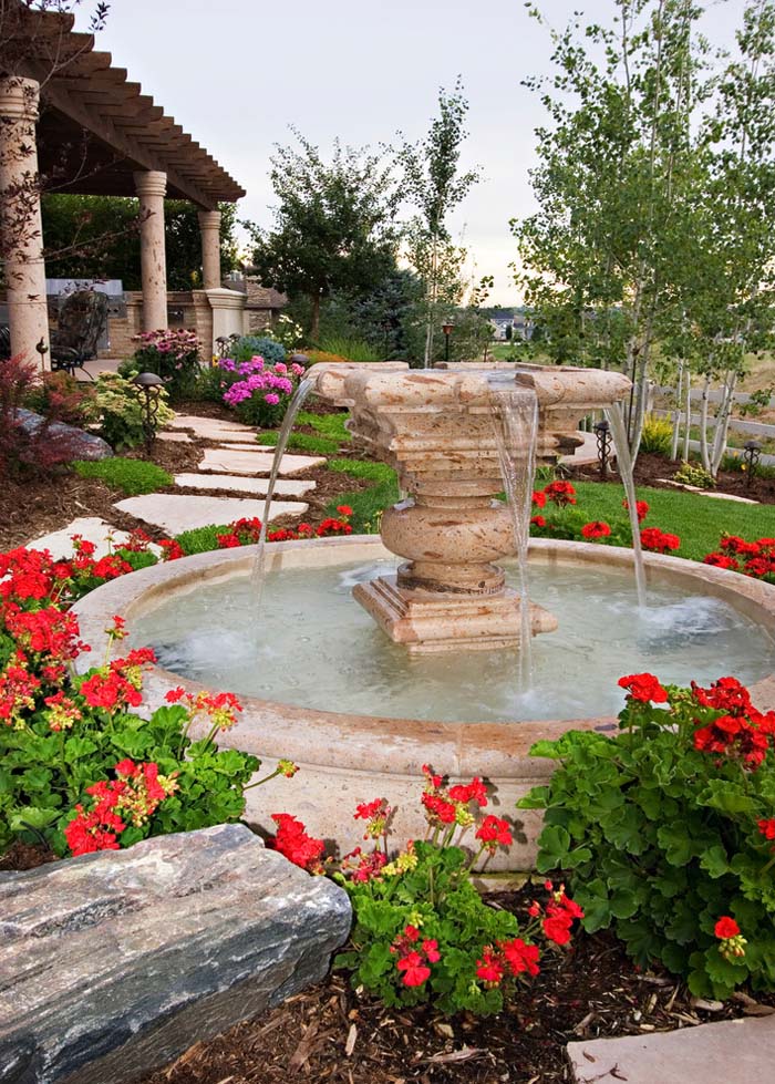 Mediterranean Marble #waterfountain #landscaping #decorhomeideas