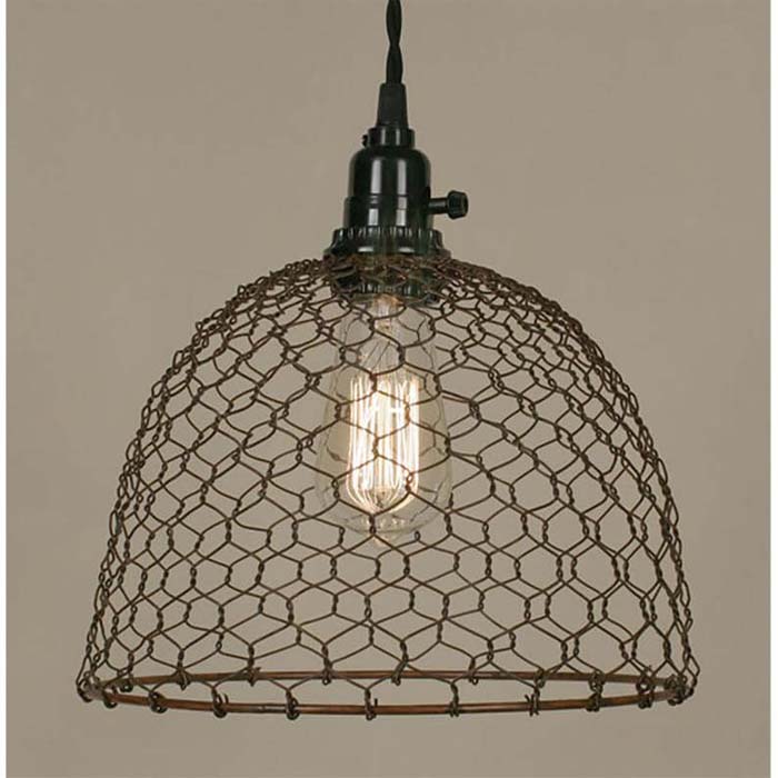 Metal Chicken Wire Domed Pendant Lamp #farmhouse #lighting #decorhomeideas