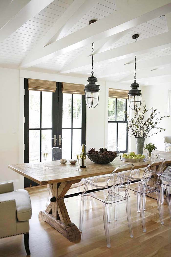 Metal Pendant Lights With Glass Bell Jars #farmhouse #lighting #decorhomeideas