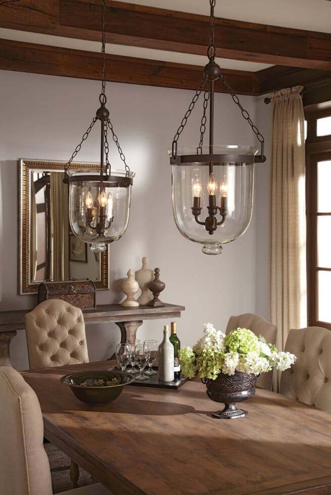 Mini Chandeliers With Bell Jar Cover #farmhouse #lighting #decorhomeideas