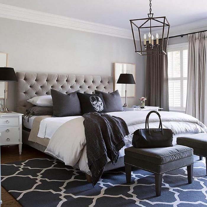 Natural Light and Slight Variations of Grey Create and Ethereal Glowing Bedroom #greybedroom #decorhomeideas