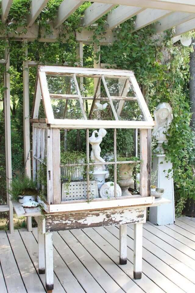 One Of The Repurposed Old Window Ideas Is A Terrarium #oldwindows #repurpose #decorhomeideas