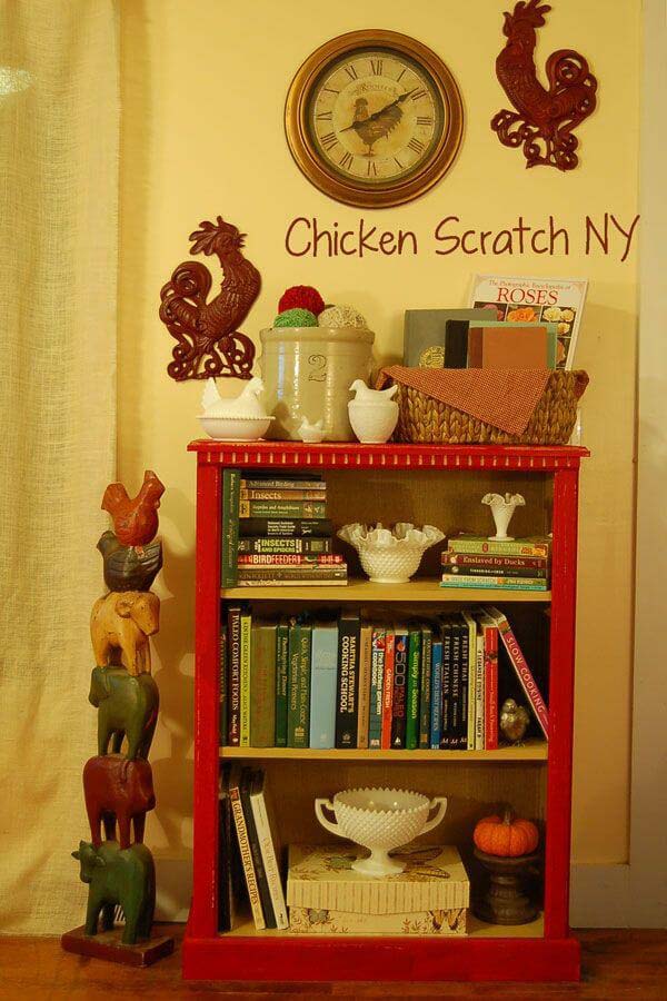 Really Red Painted Laminate Bookcase #diybookshelf #decorhomeideas
