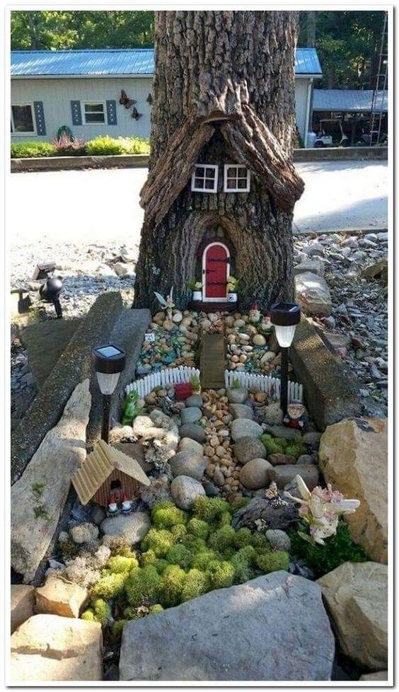 Rock Fairy Garden #rocks #garden #decorhomeideas