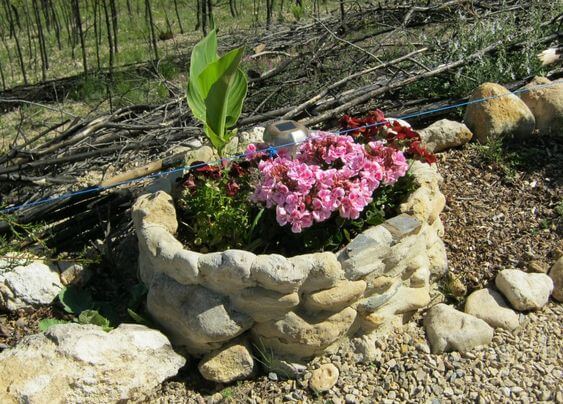 Rock Planter Idea #rocks #garden #decorhomeideas