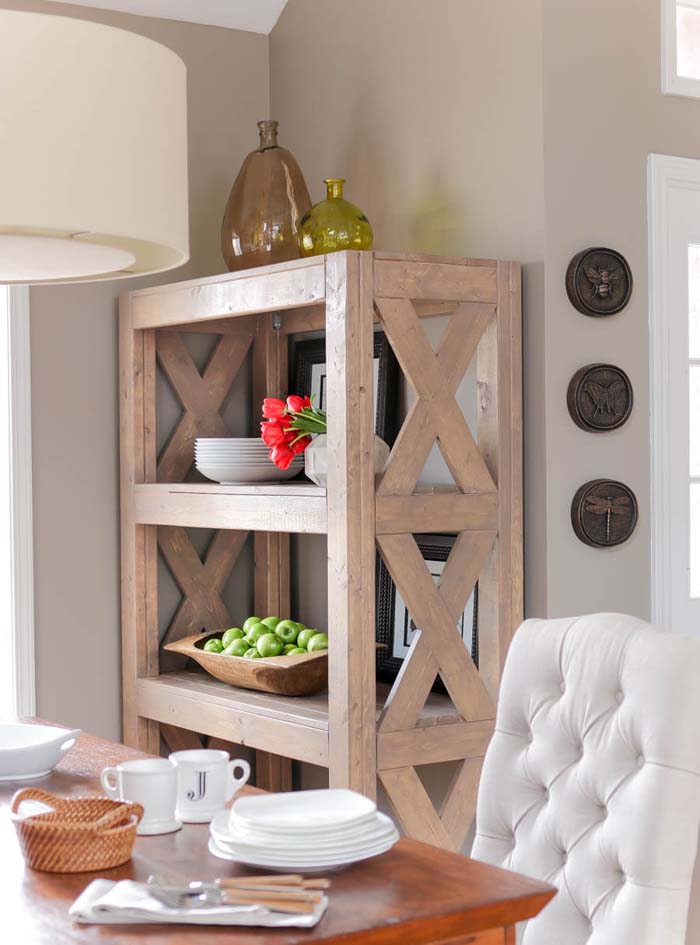 Rustic Modern Simpson Strong-Tie Shelf #diybookshelf #decorhomeideas