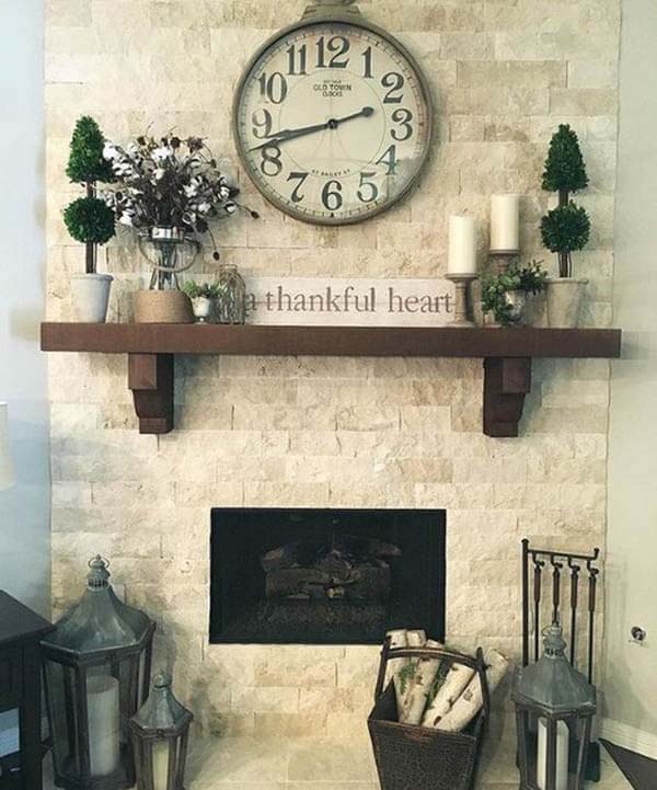 Rustic Stone Brick with Recessed Fireplace #brickfireplace #decorhomeideas