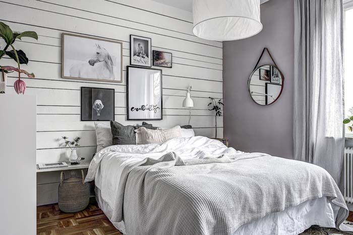 Scandinavian Styled Grey Bedroom #greybedroom #decorhomeideas