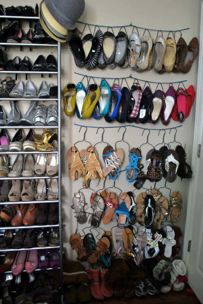See Every Shoe Multi-Styled Display #entrywayshoestorage #decorhomeideas
