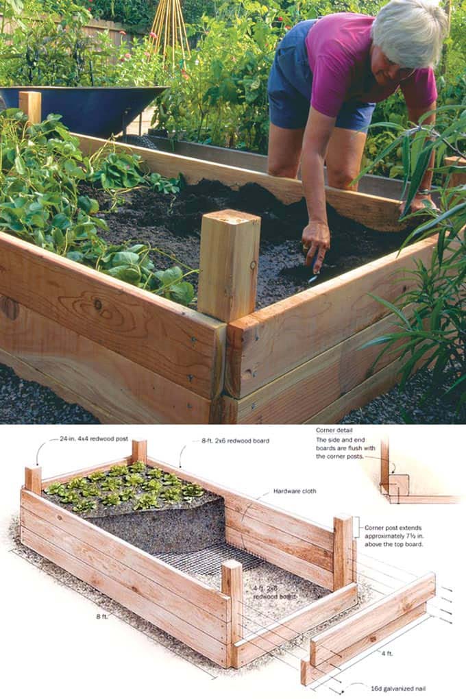 Simple Raised Bed With 4 X 4 Posts #decorhomeideas